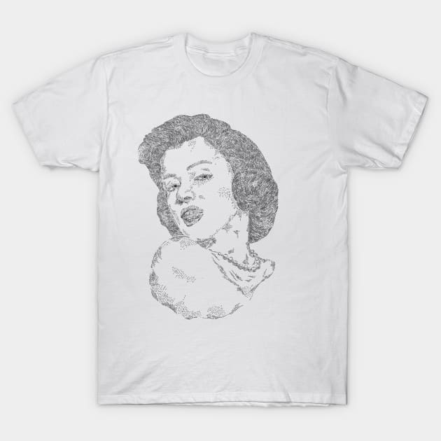 Marilyn Monroe Line Art T-Shirt by Merchsides